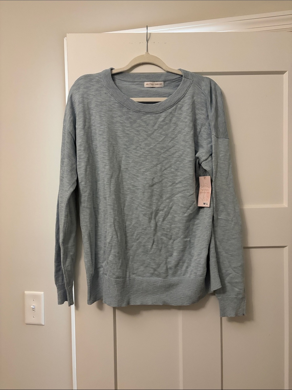 NWT Neutral Ground Light Blue Crewneck Sweater M/L